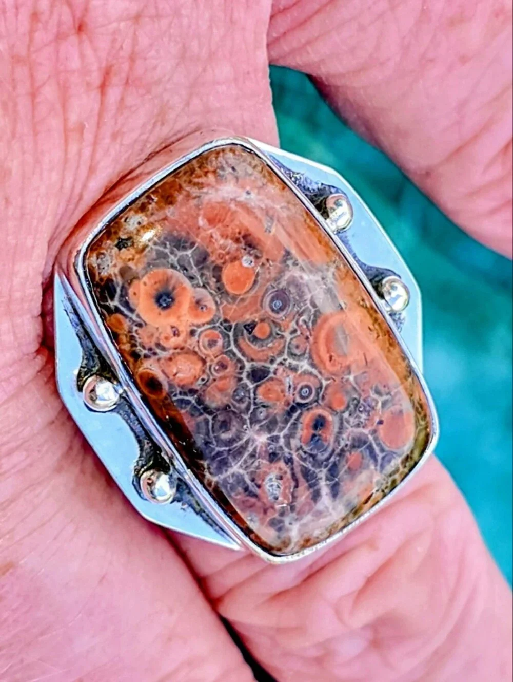 Cherry Creek Jasper Gemstone Ring In 925 Sterling Silver (7)